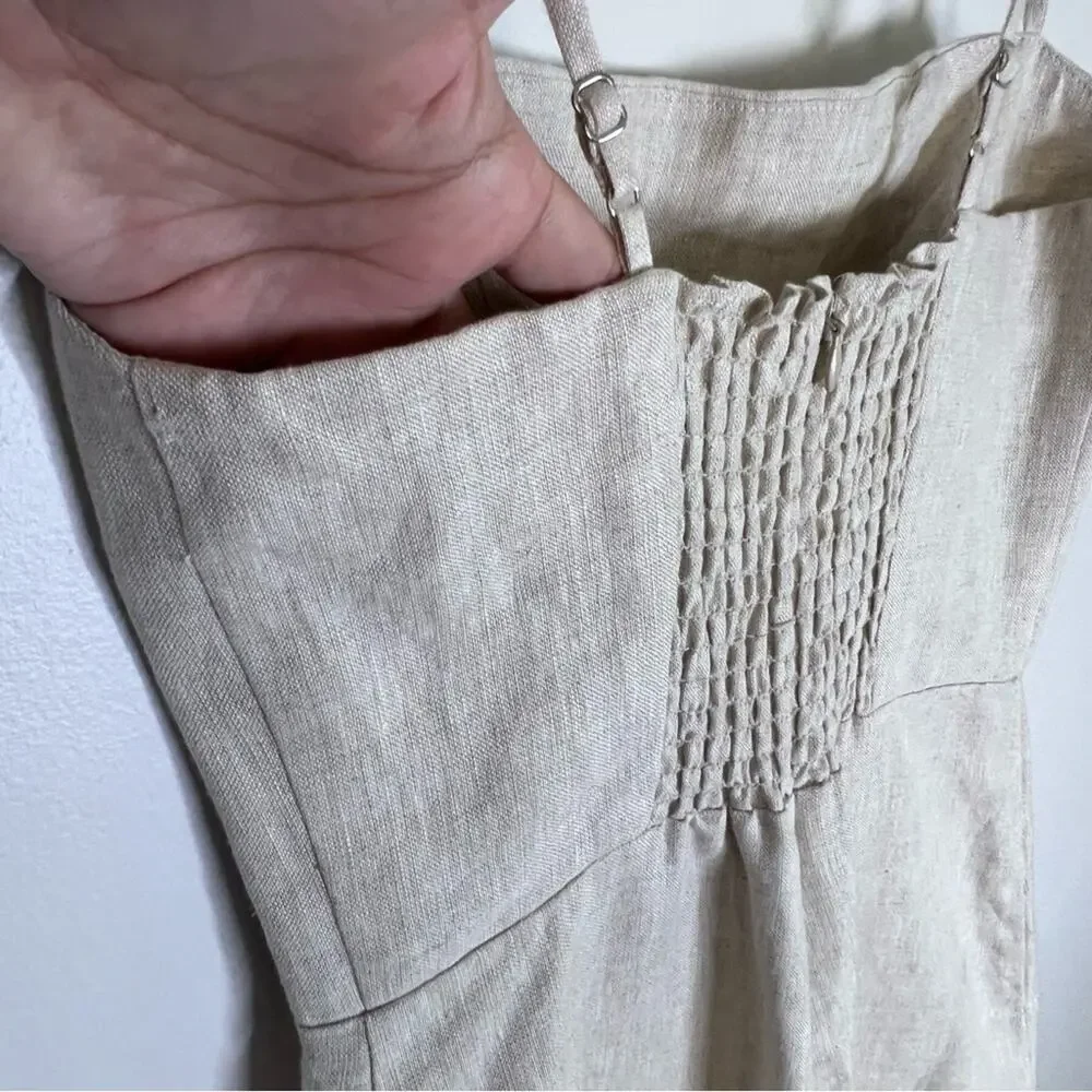 Reformation Overland Linen Wide Leg Jumpsuit Sz 0